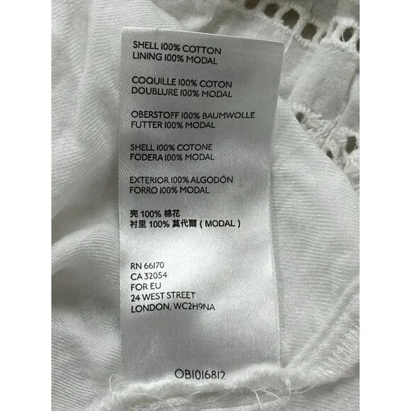 Anthropologie Boho Lace Ebba Midi Dress Size 6 3/4 Sleeve White Eyelet - Picture 7 of 8